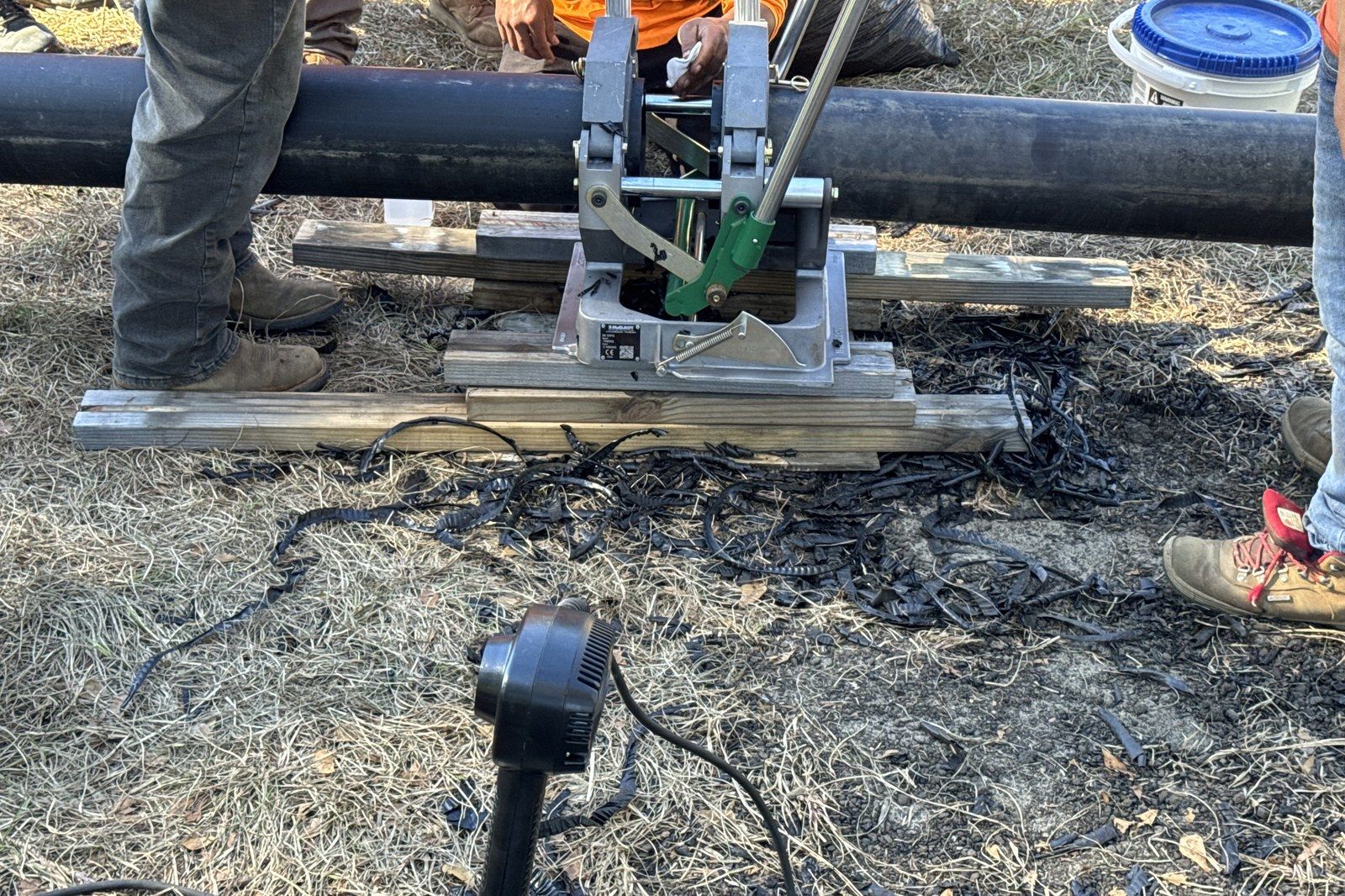 Fusing the pipe on site